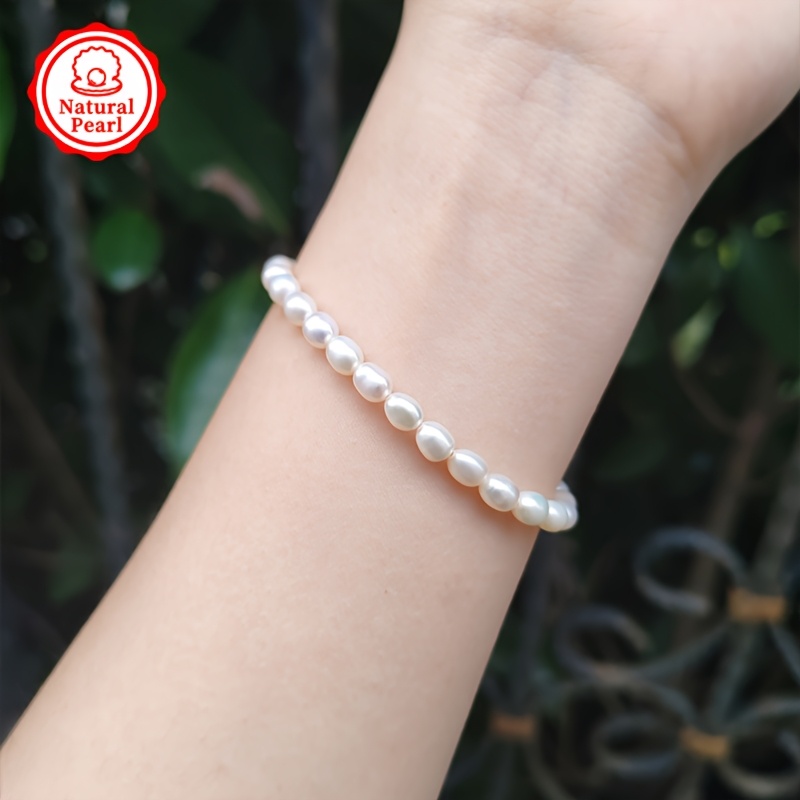 Freshwater Pearl Bracelet for Women 4 5mm Natural Beaded Stretch Rope